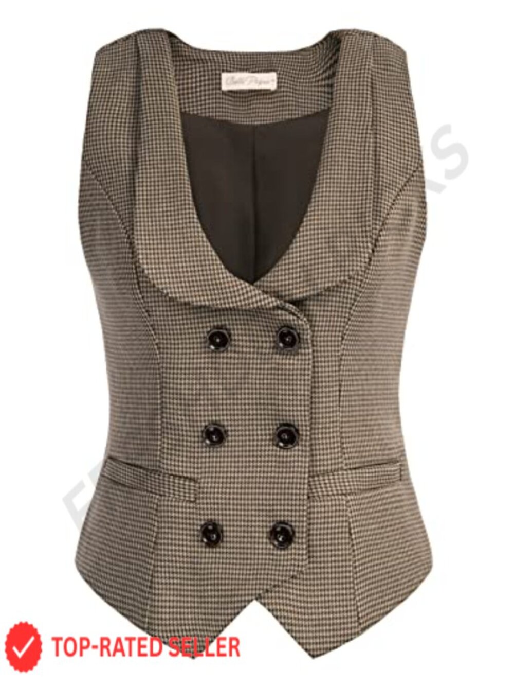 Vintage Double Breasted Waistcoat Vest Lapel Collar with Pockets